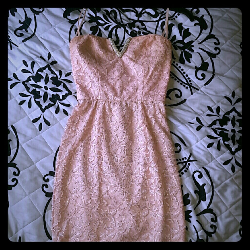 Rose cold homecoming dress